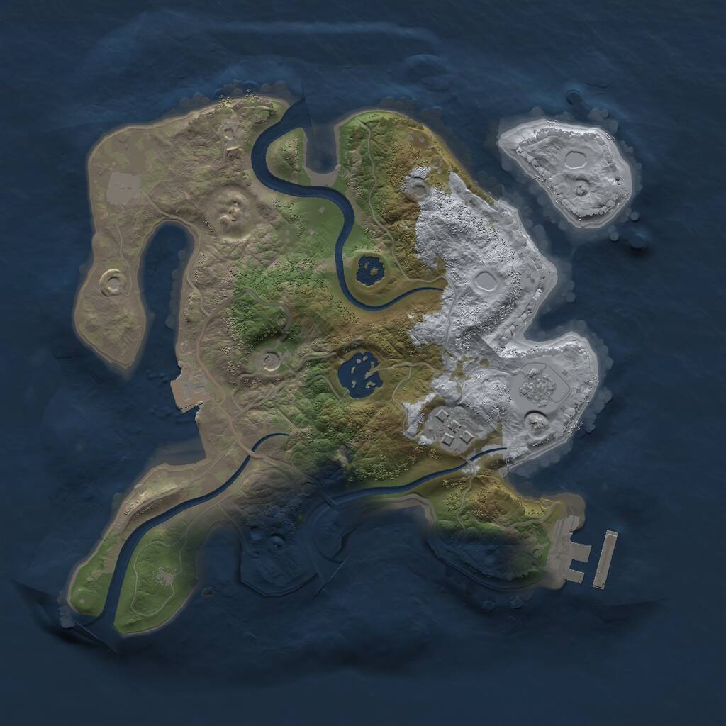 Rust Map: Procedural Map, Size: 2500, Seed: 1974684444, 6 Monuments