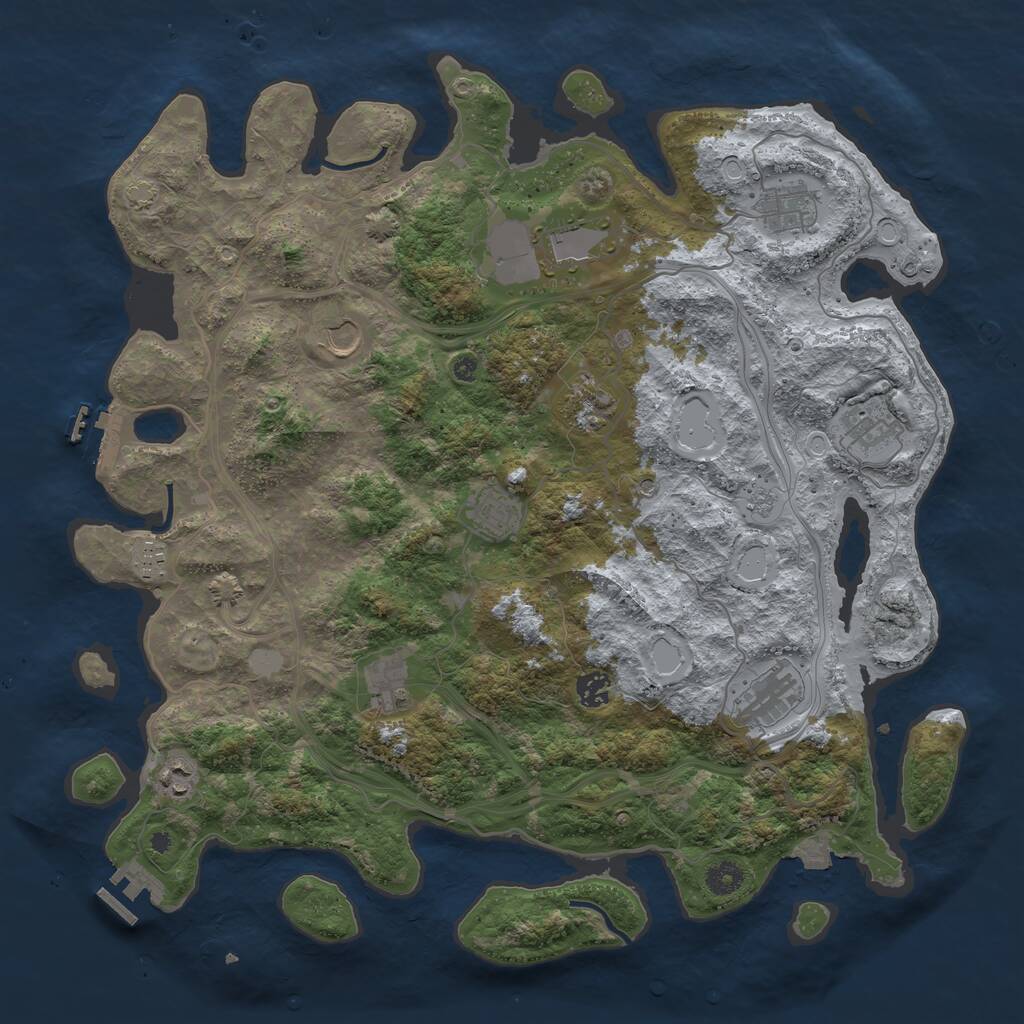 Rust Map: Procedural Map, Size: 4250, Seed: 1120379794, 17 Monuments