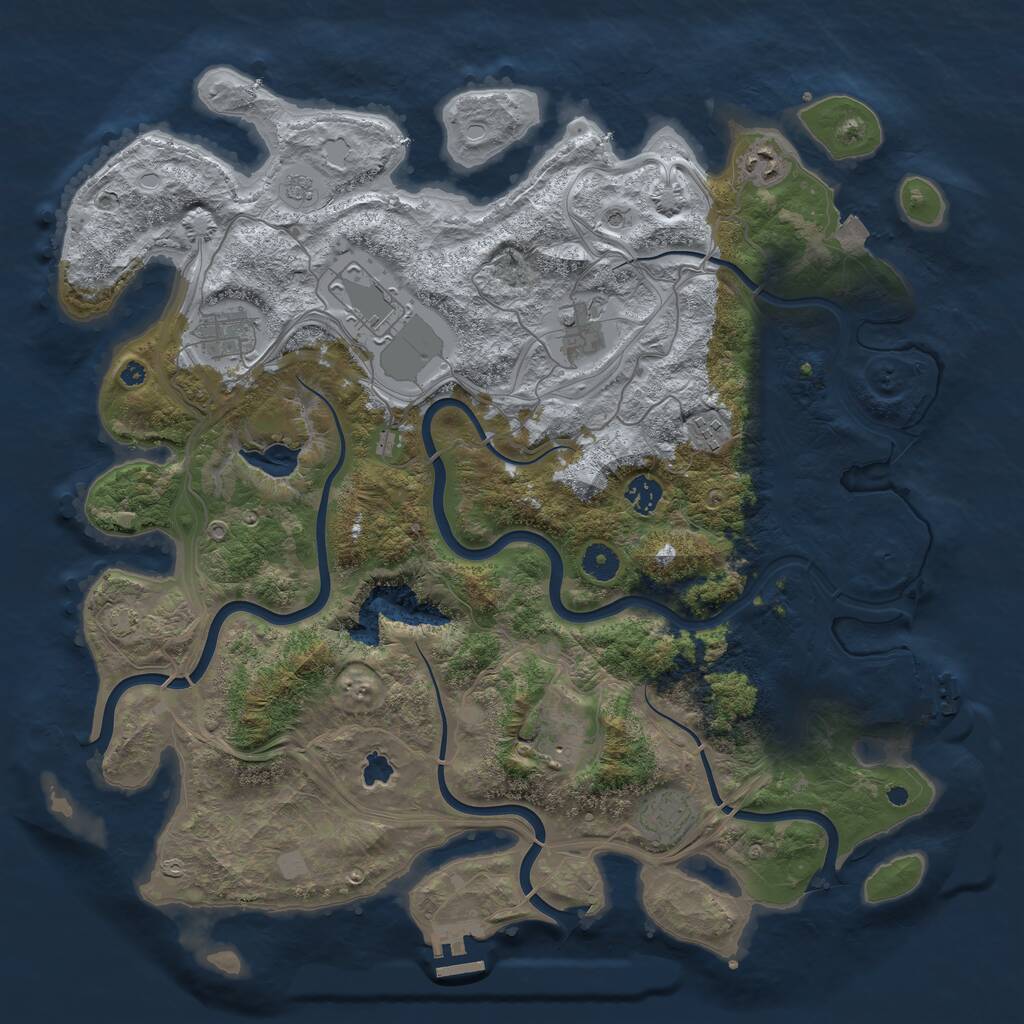 Rust Map: Procedural Map, Size: 4250, Seed: 602063711, 14 Monuments