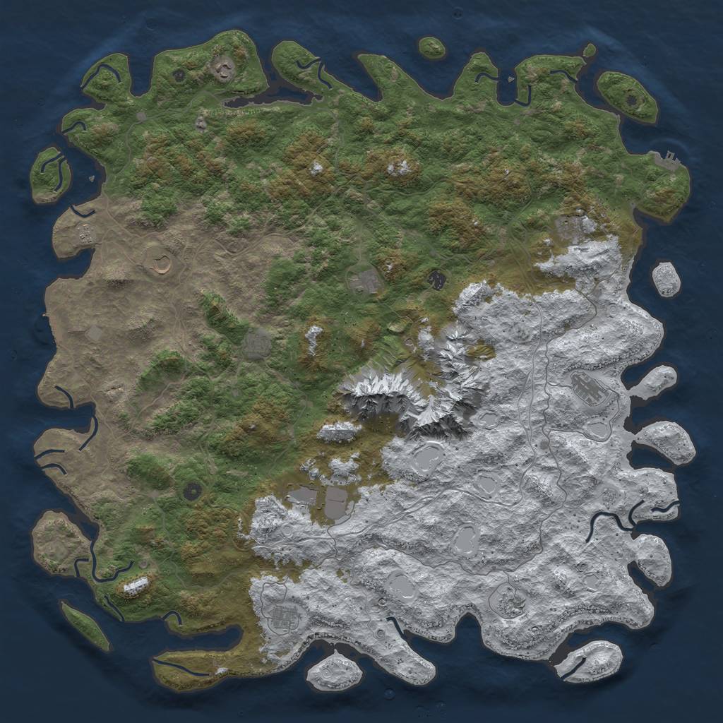 Rust Map: Procedural Map, Size: 6000, Seed: 935508, 20 Monuments