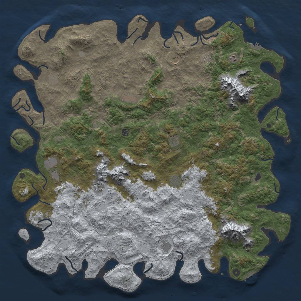 Rust Map: Procedural Map, Size: 6000, Seed: 140055, 20 Monuments