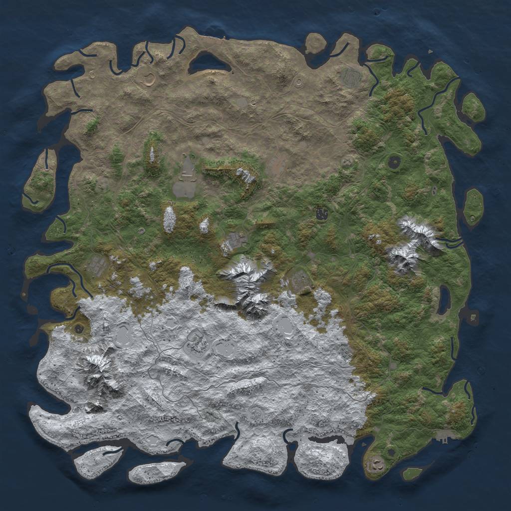 Rust Map: Procedural Map, Size: 6000, Seed: 158444, 20 Monuments