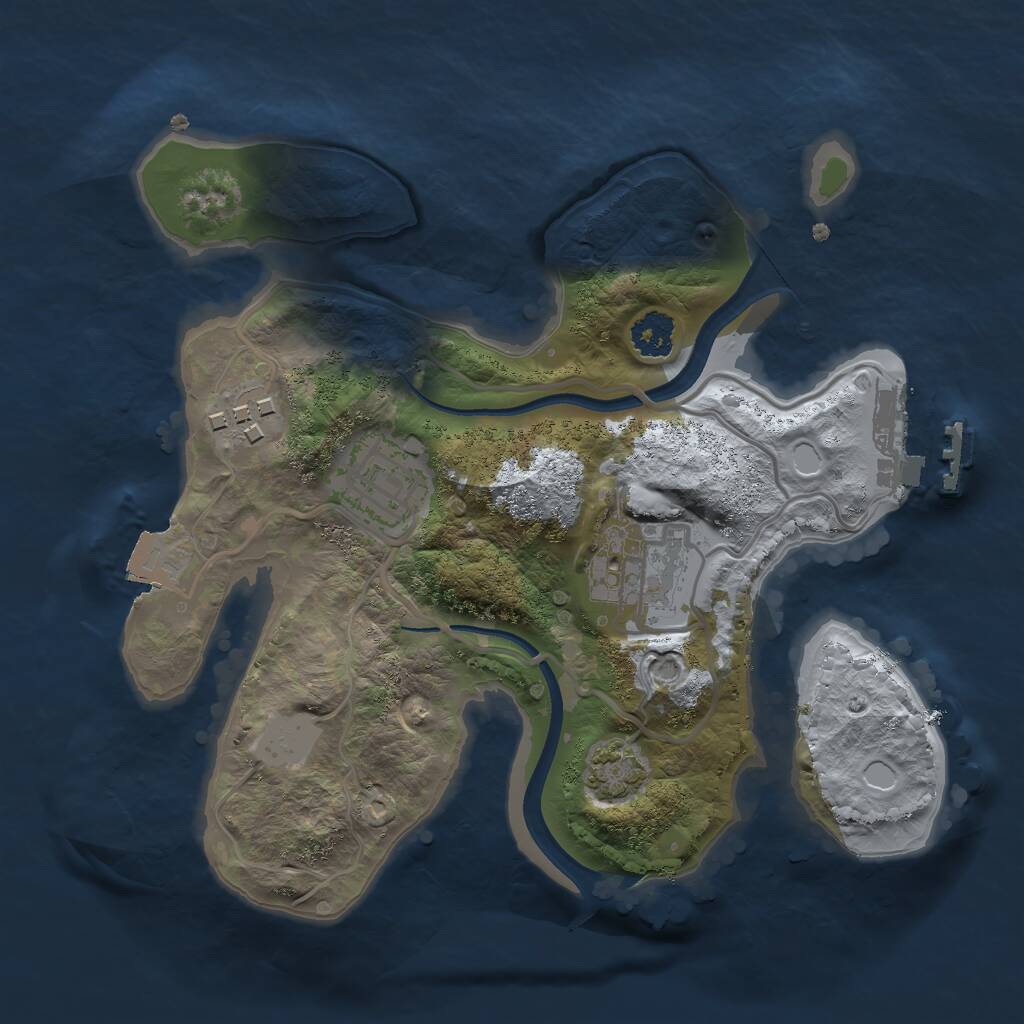 Rust Map: Procedural Map, Size: 2300, Seed: 591522336, 6 Monuments