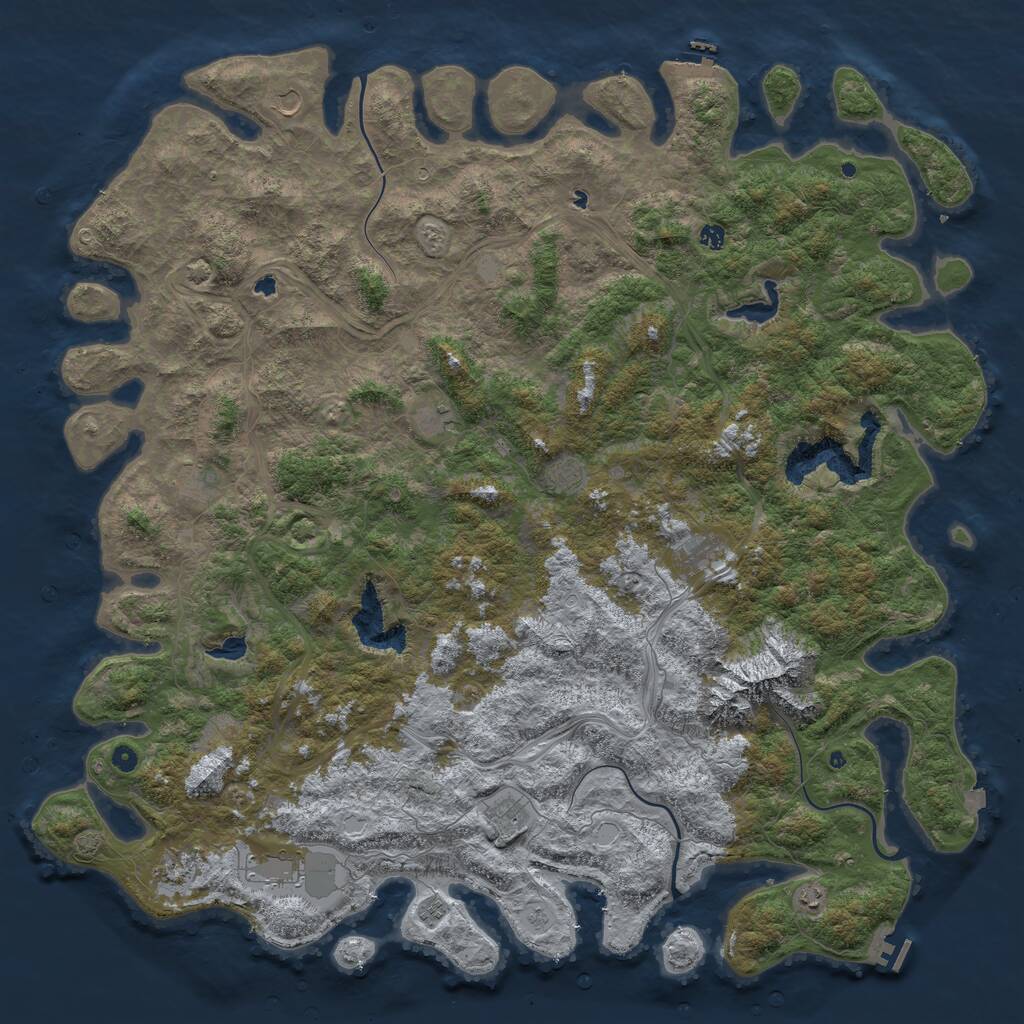 Rust Map: Procedural Map, Size: 6000, Seed: 194719, 17 Monuments