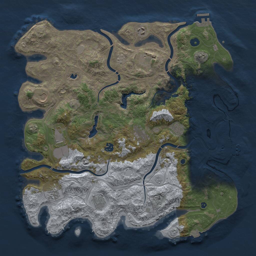 Rust Map: Procedural Map, Size: 4264, Seed: 3843377, 16 Monuments
