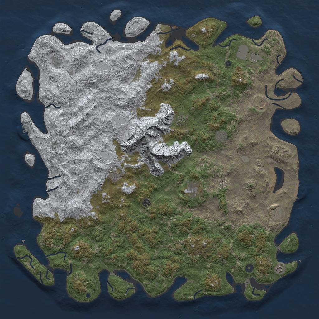 Rust Map: Procedural Map, Size: 6000, Seed: 756161, 20 Monuments
