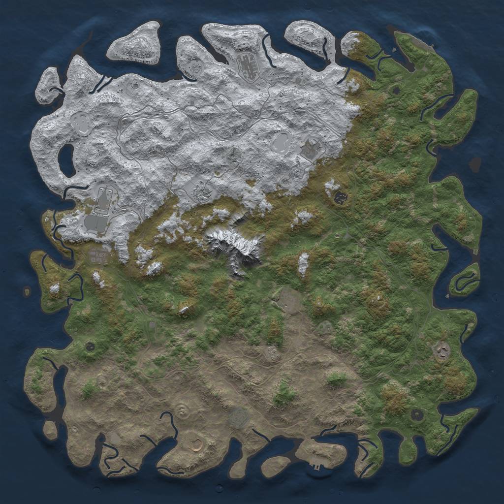 Rust Map: Procedural Map, Size: 6000, Seed: 424025, 20 Monuments