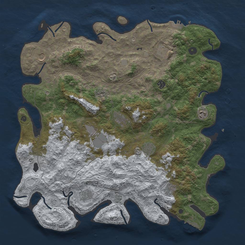 Rust Map: Procedural Map, Size: 4500, Seed: 51700, 19 Monuments