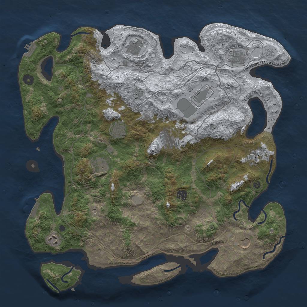 Rust Map: Procedural Map, Size: 4250, Seed: 1862976840, 20 Monuments