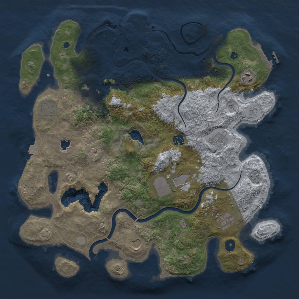 Rust Map: Procedural Map, Size: 4000, Seed: 465416541, 15 Monuments