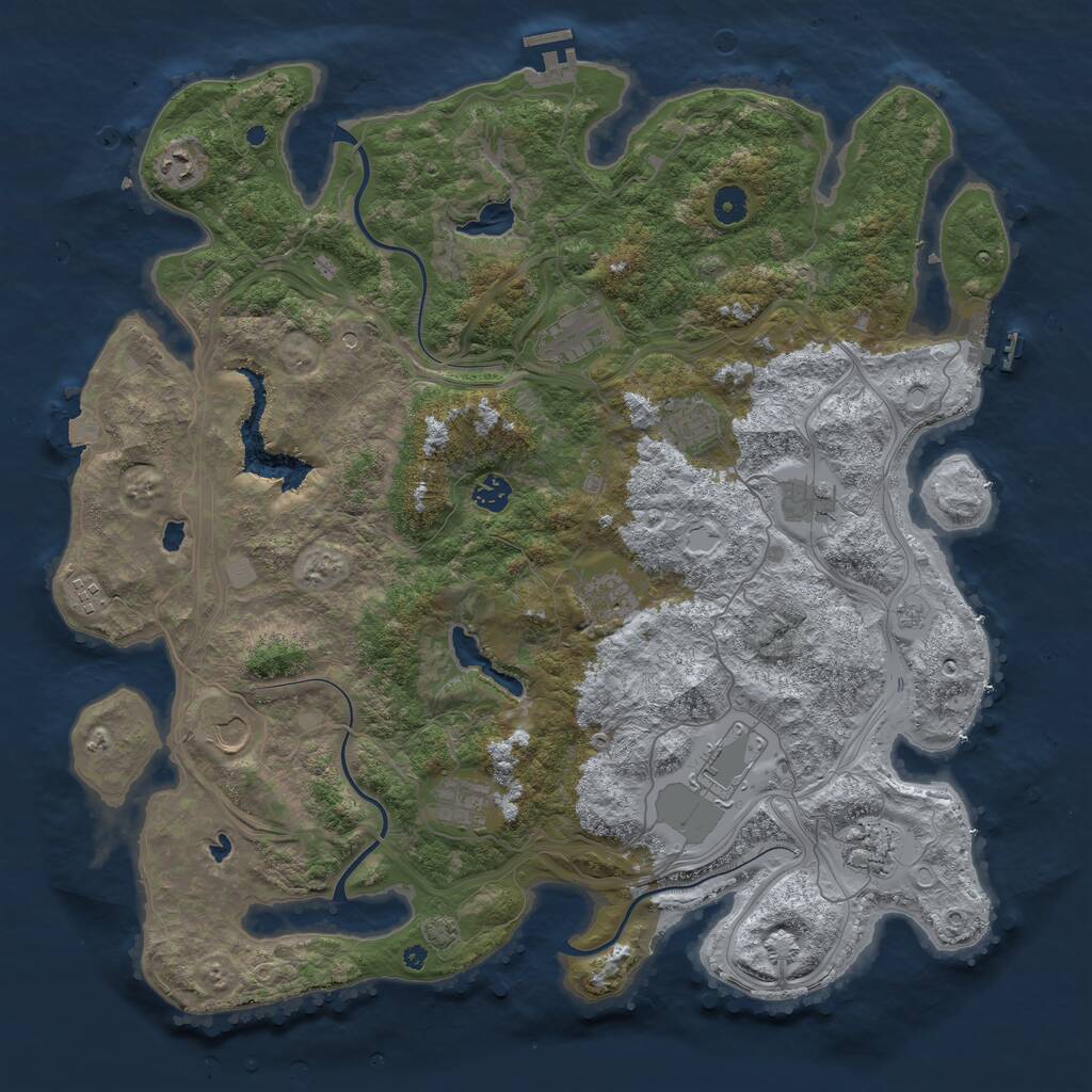 Rust Map: Procedural Map, Size: 4500, Seed: 1722619959, 17 Monuments
