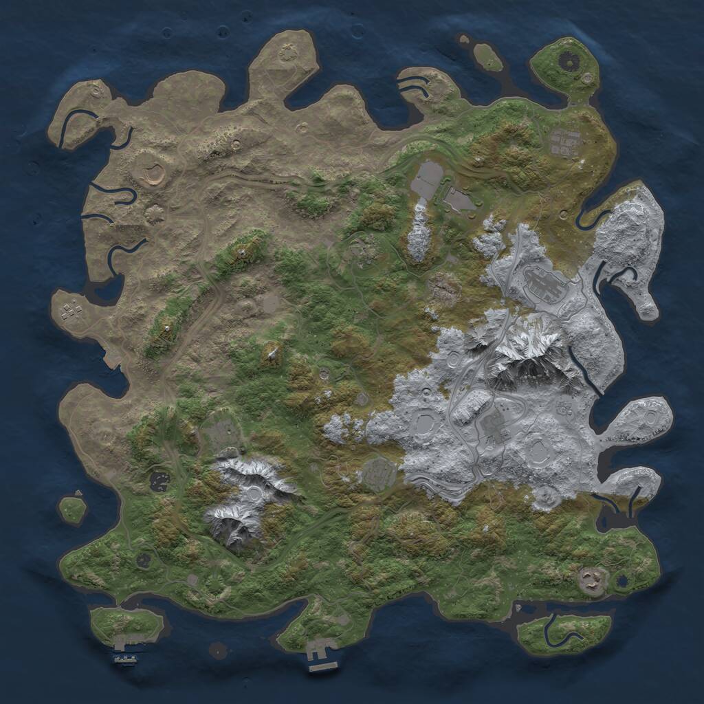 Rust Map: Procedural Map, Size: 5000, Seed: 29452, 17 Monuments