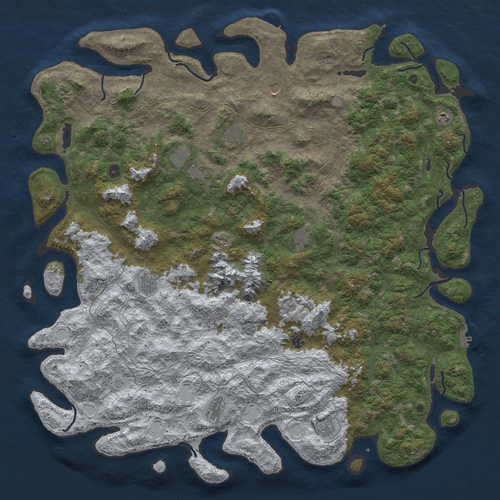 Rust Map: Procedural Map, Size: 6000, Seed: 182730, 20 Monuments