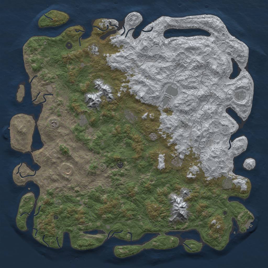 Rust Map: Procedural Map, Size: 6000, Seed: 20143742, 20 Monuments
