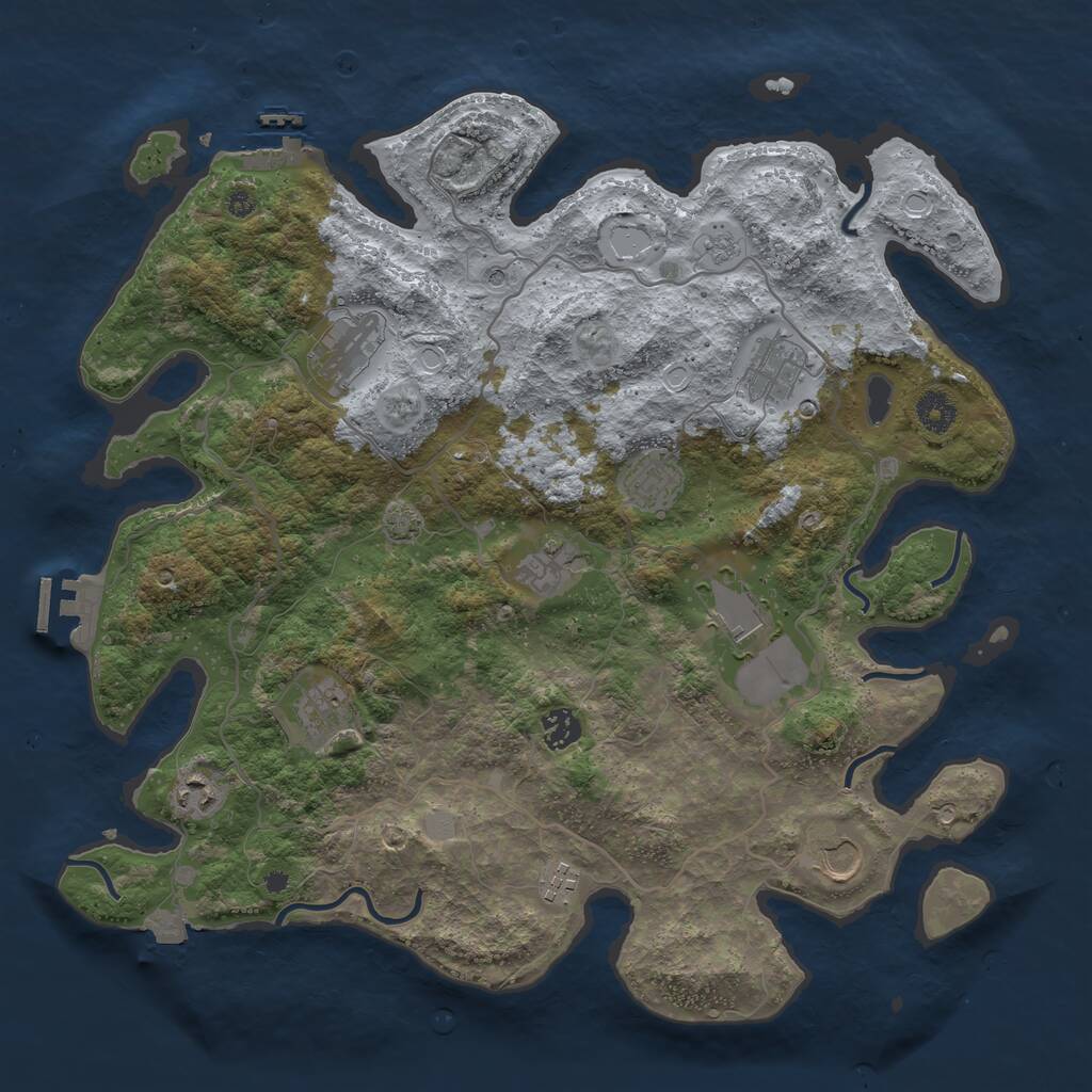Rust Map: Procedural Map, Size: 4000, Seed: 20298413, 16 Monuments