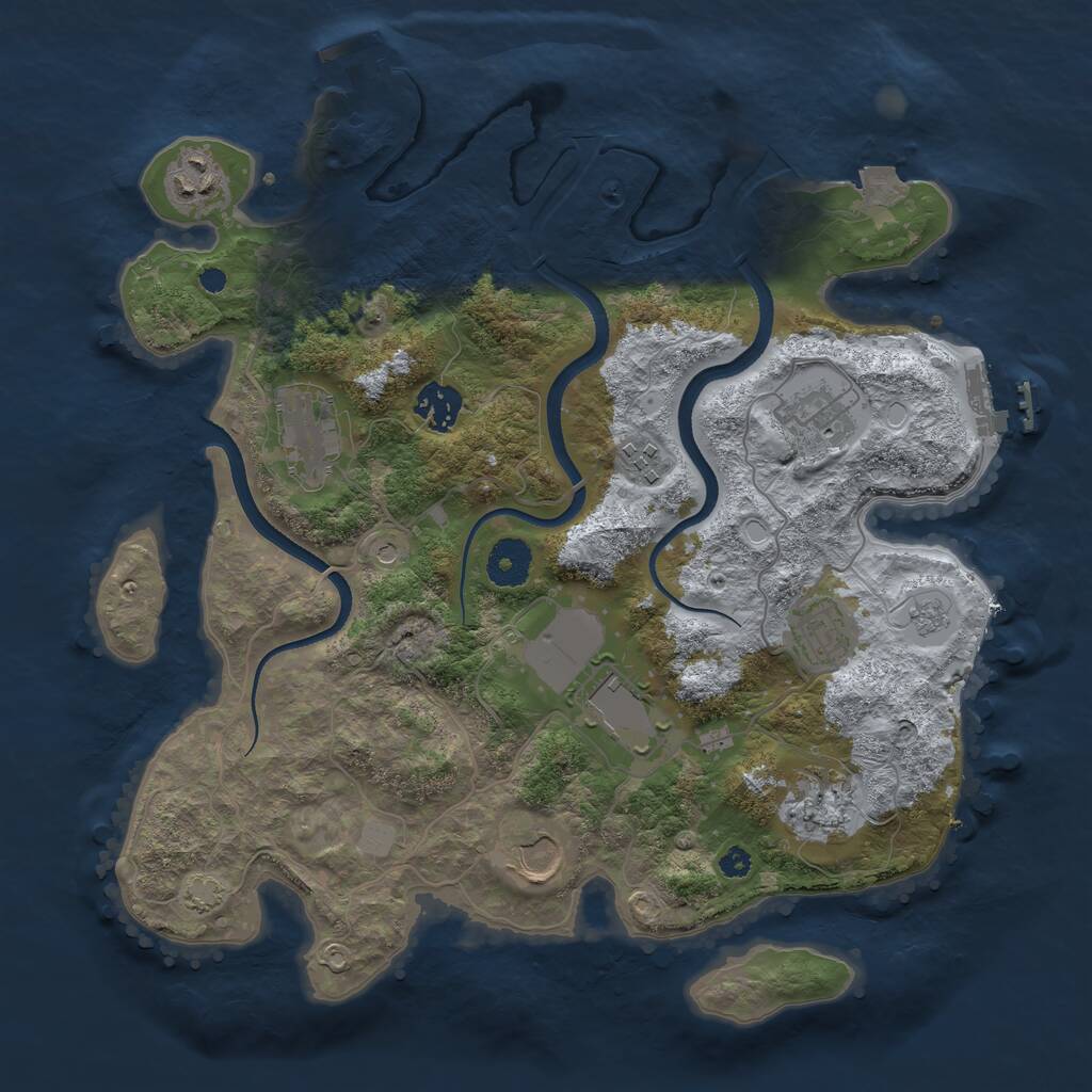 Rust Map: Procedural Map, Size: 3500, Seed: 565642915, 15 Monuments