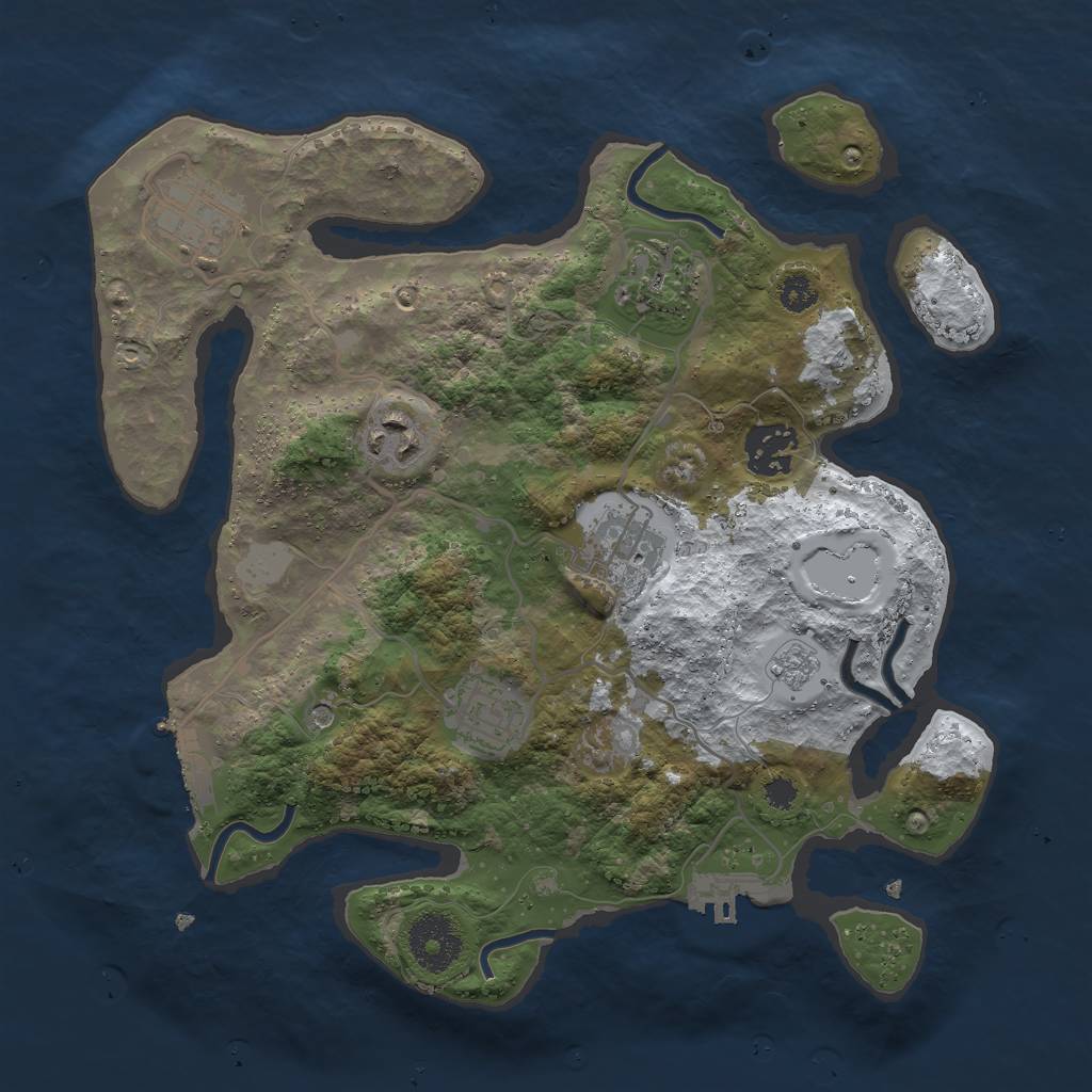 Rust Map: Procedural Map, Size: 3000, Seed: 830013, 15 Monuments