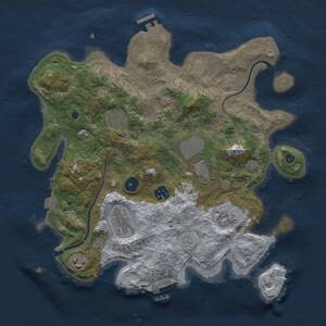 Thumbnail Rust Map: Procedural Map, Size: 3500, Seed: 3672, 12 Monuments