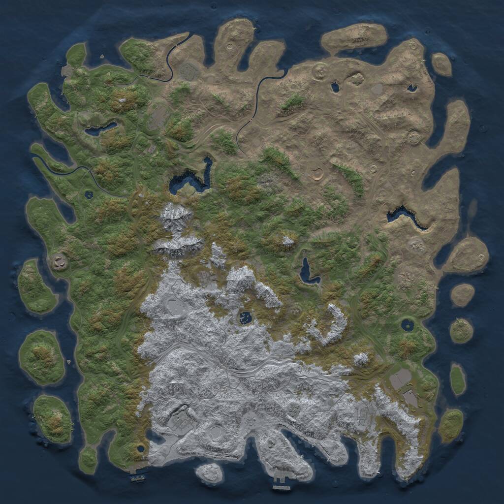 Rust Map: Procedural Map, Size: 6000, Seed: 230826, 17 Monuments