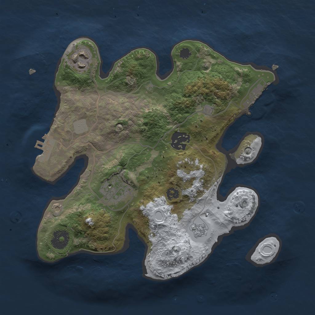 Rust Map: Procedural Map, Size: 2500, Seed: 567952922, 11 Monuments