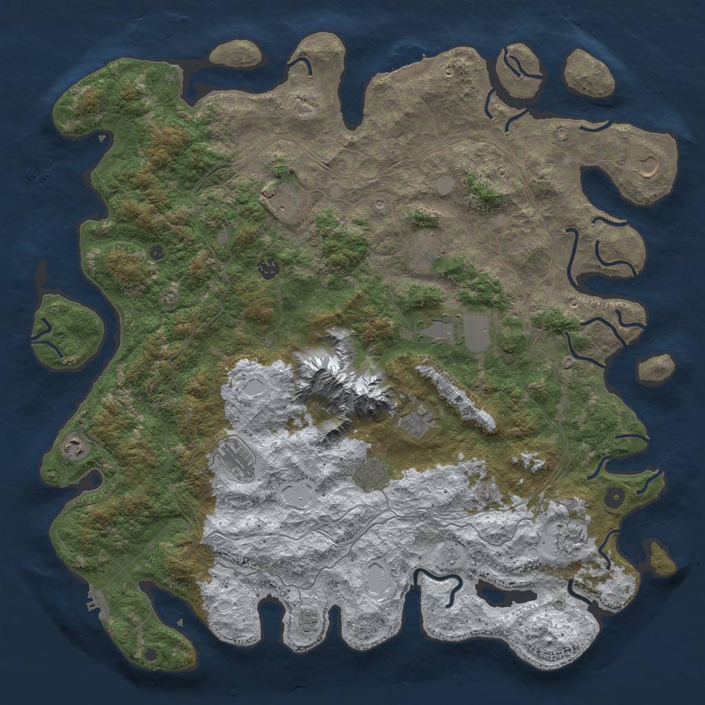 Rust Map: Procedural Map, Size: 5000, Seed: 295529991, 20 Monuments