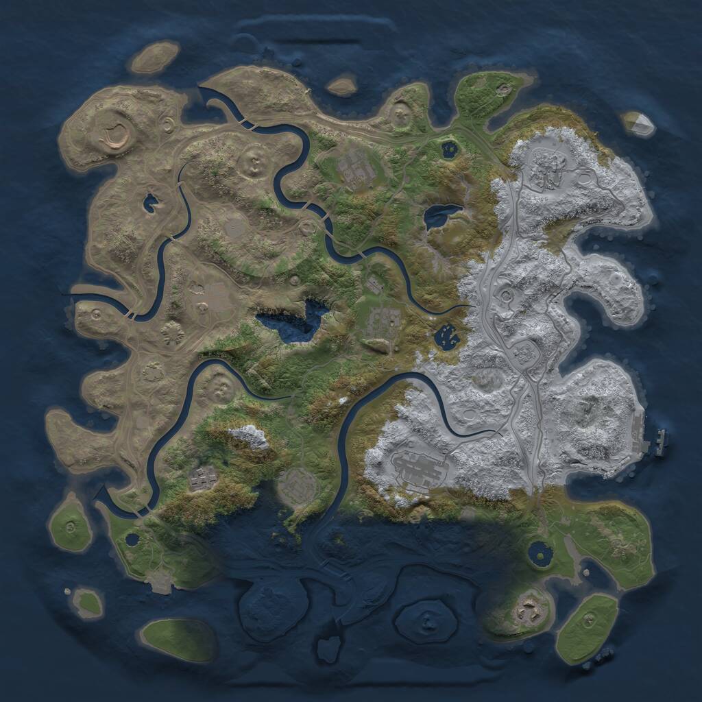 Rust Map: Procedural Map, Size: 4250, Seed: 346481287, 15 Monuments