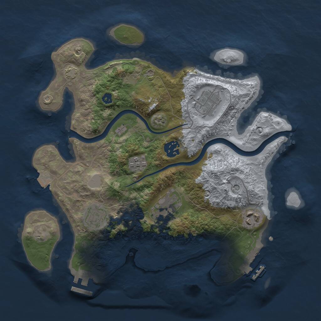 Rust Map: Procedural Map, Size: 3000, Seed: 1757563634, 11 Monuments