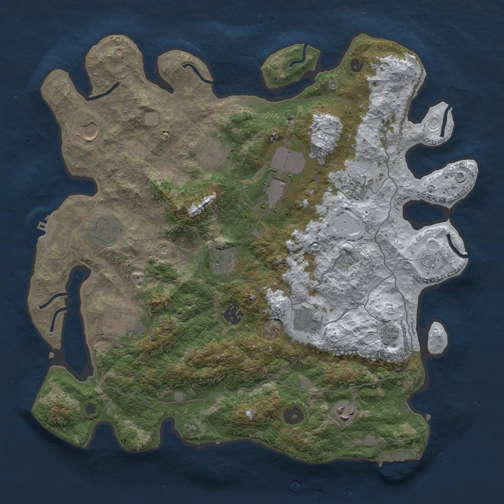 Rust Map: Procedural Map, Size: 4000, Seed: 322966719, 20 Monuments