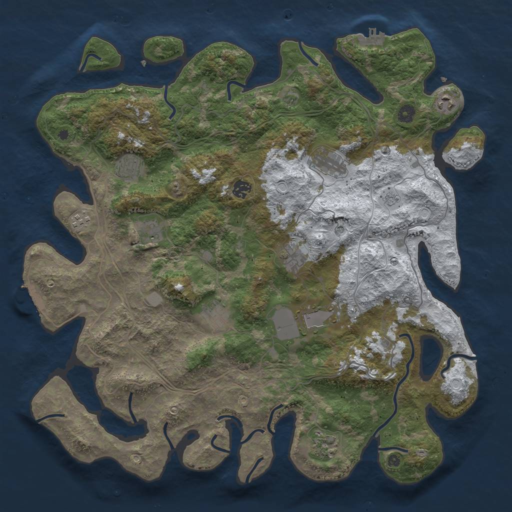 Rust Map: Procedural Map, Size: 4250, Seed: 26681, 19 Monuments