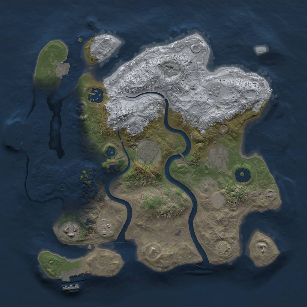 Rust Map: Procedural Map, Size: 3000, Seed: 439750419, 10 Monuments
