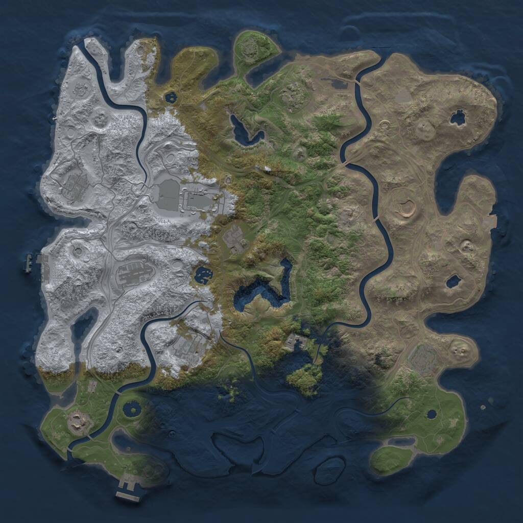 Rust Map: Procedural Map, Size: 4500, Seed: 4048113, 17 Monuments