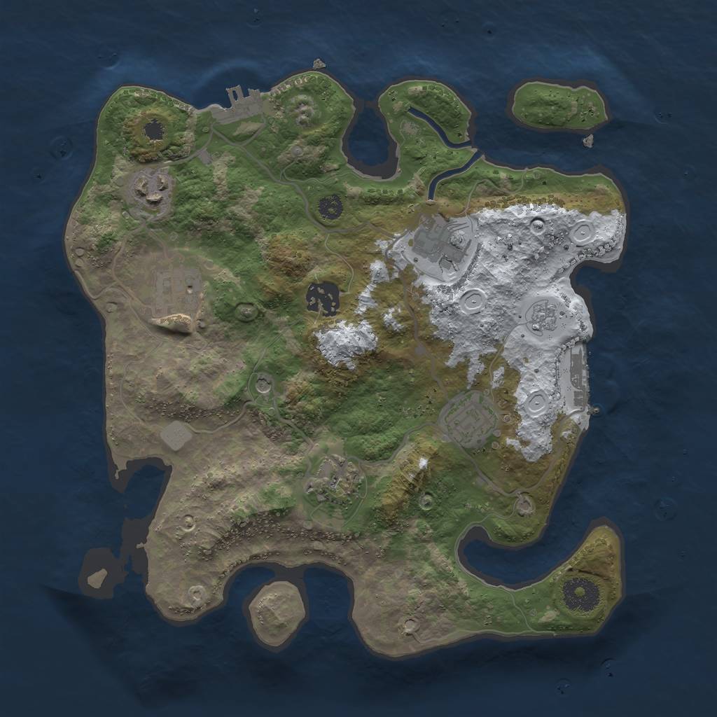 Rust Map: Procedural Map, Size: 3000, Seed: 1592589794, 15 Monuments