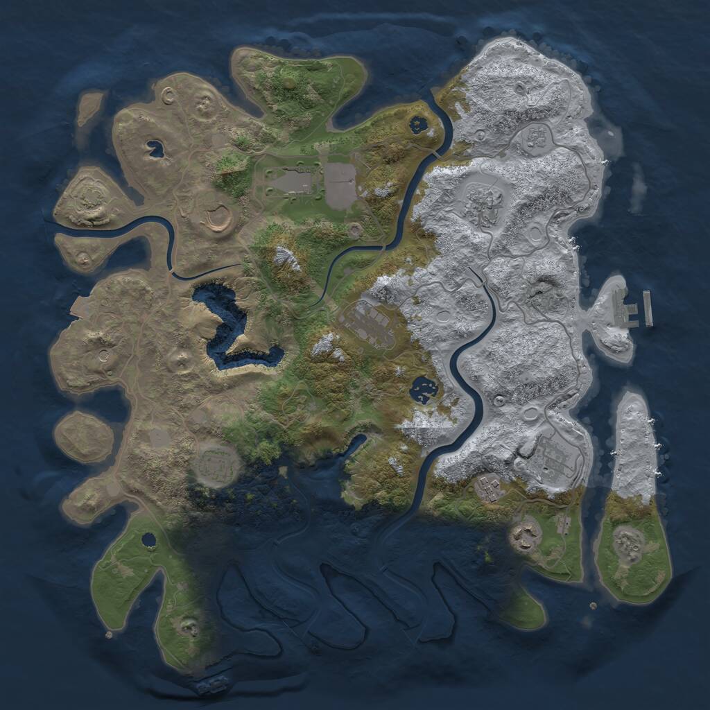 Rust Map: Procedural Map, Size: 4000, Seed: 42673048, 15 Monuments