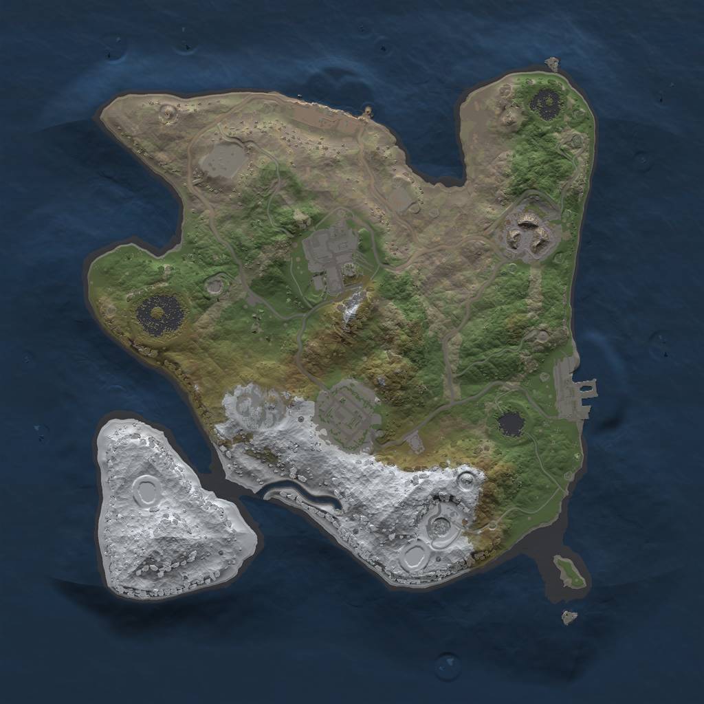 Rust Map: Procedural Map, Size: 2400, Seed: 654161616, 11 Monuments