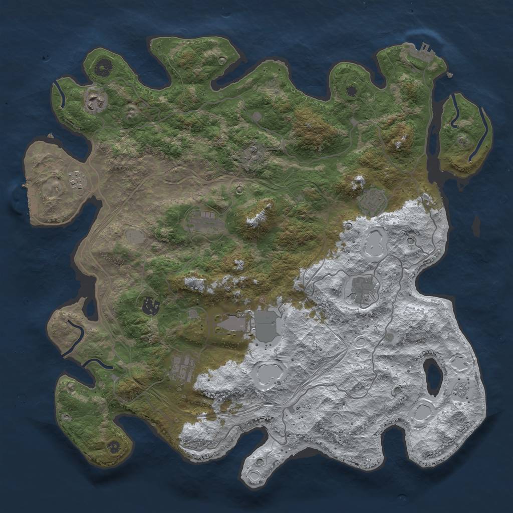 Rust Map: Procedural Map, Size: 4250, Seed: 306449024, 17 Monuments