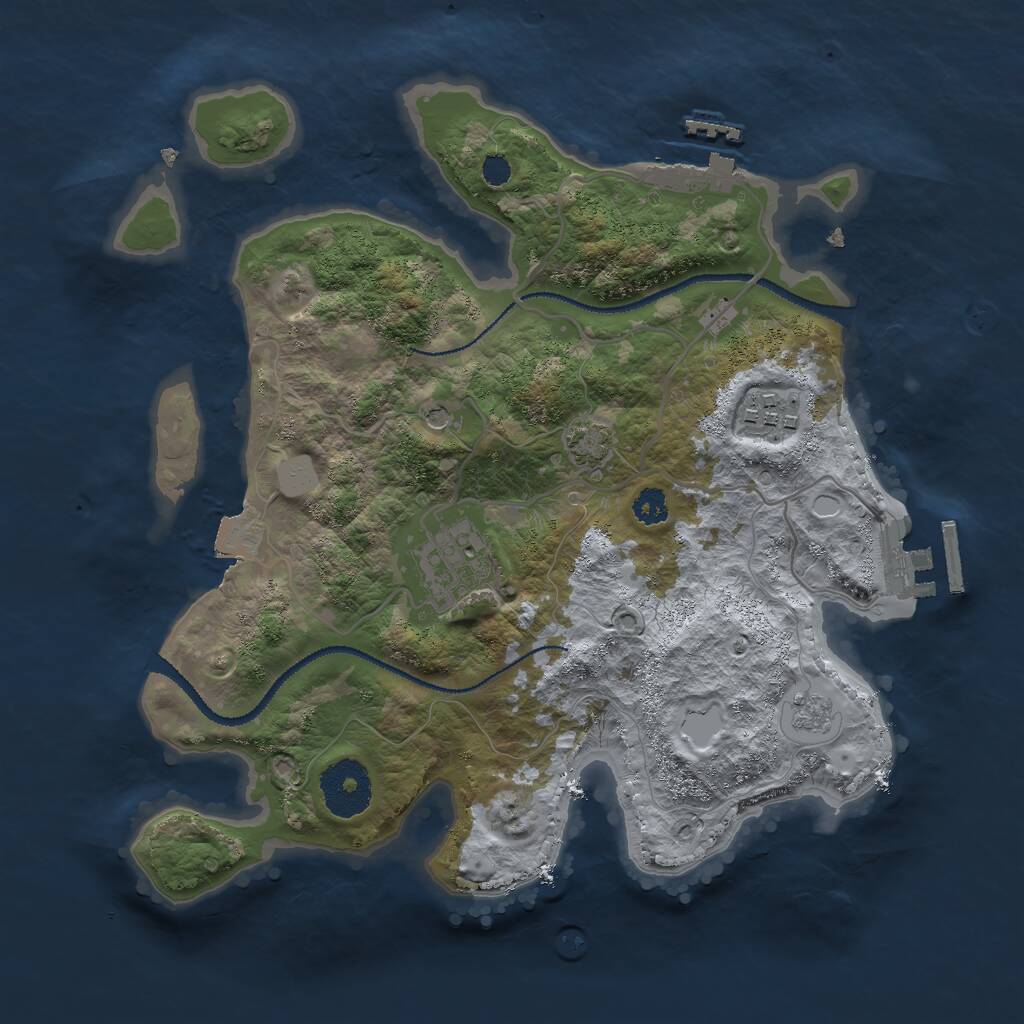 Rust Map: Procedural Map, Size: 2850, Seed: 300057, 8 Monuments
