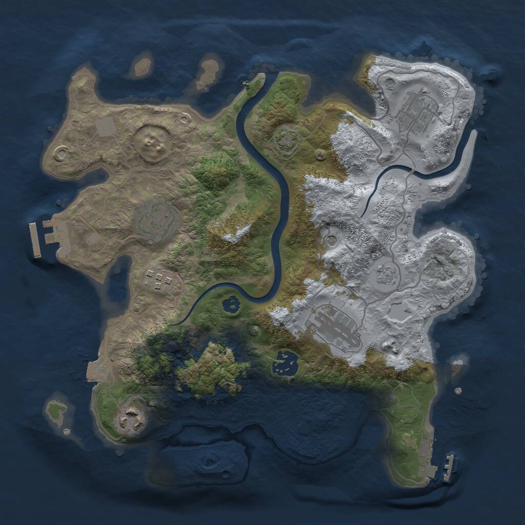 Rust Map: Procedural Map, Size: 3000, Seed: 1942918900, 12 Monuments