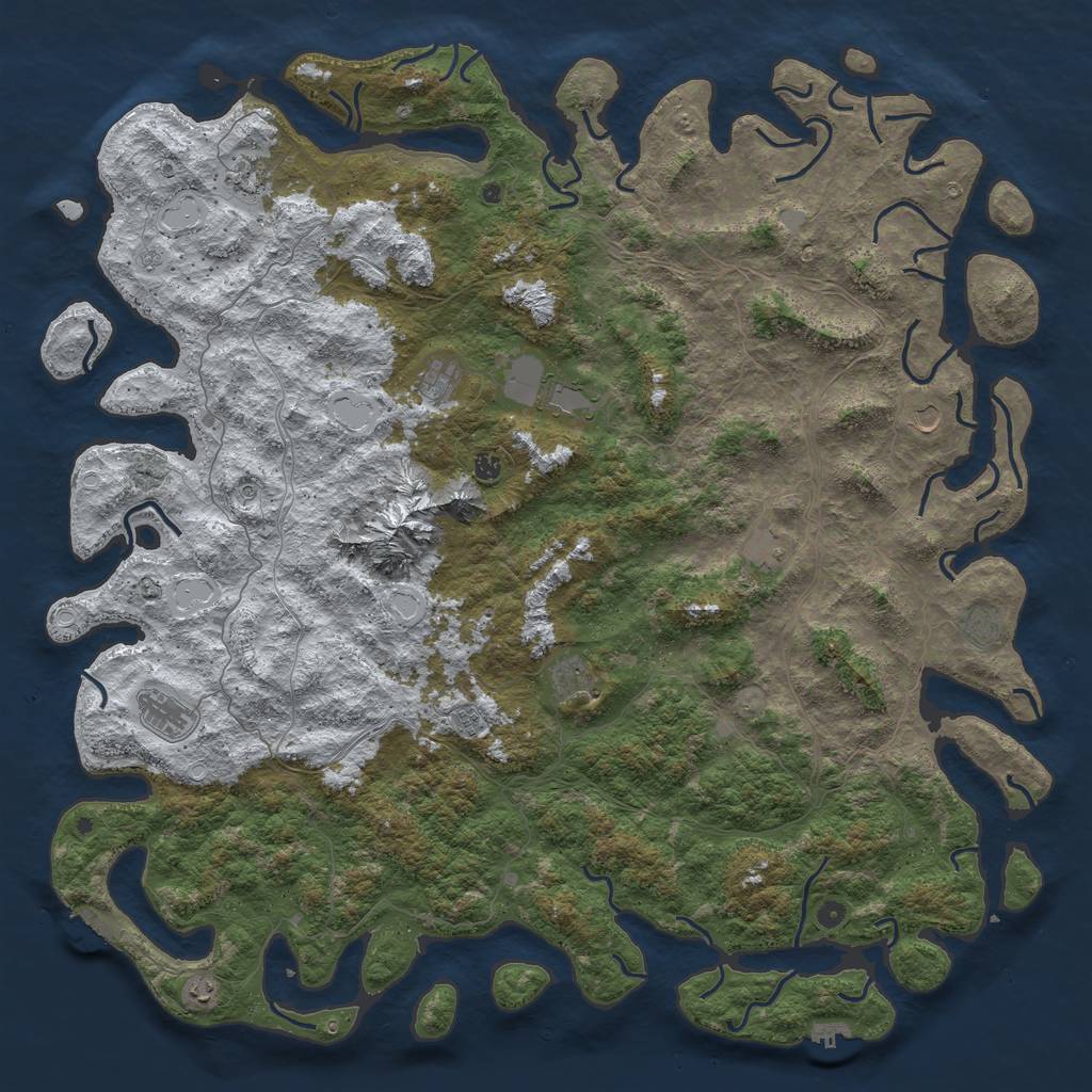 Rust Map: Procedural Map, Size: 6000, Seed: 2106201398, 20 Monuments