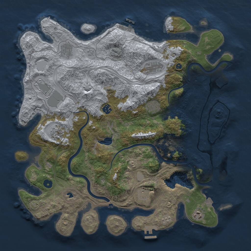 Rust Map: Procedural Map, Size: 4250, Seed: 443371258, 15 Monuments