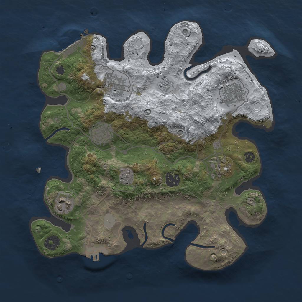 Rust Map: Procedural Map, Size: 3000, Seed: 788332815, 16 Monuments