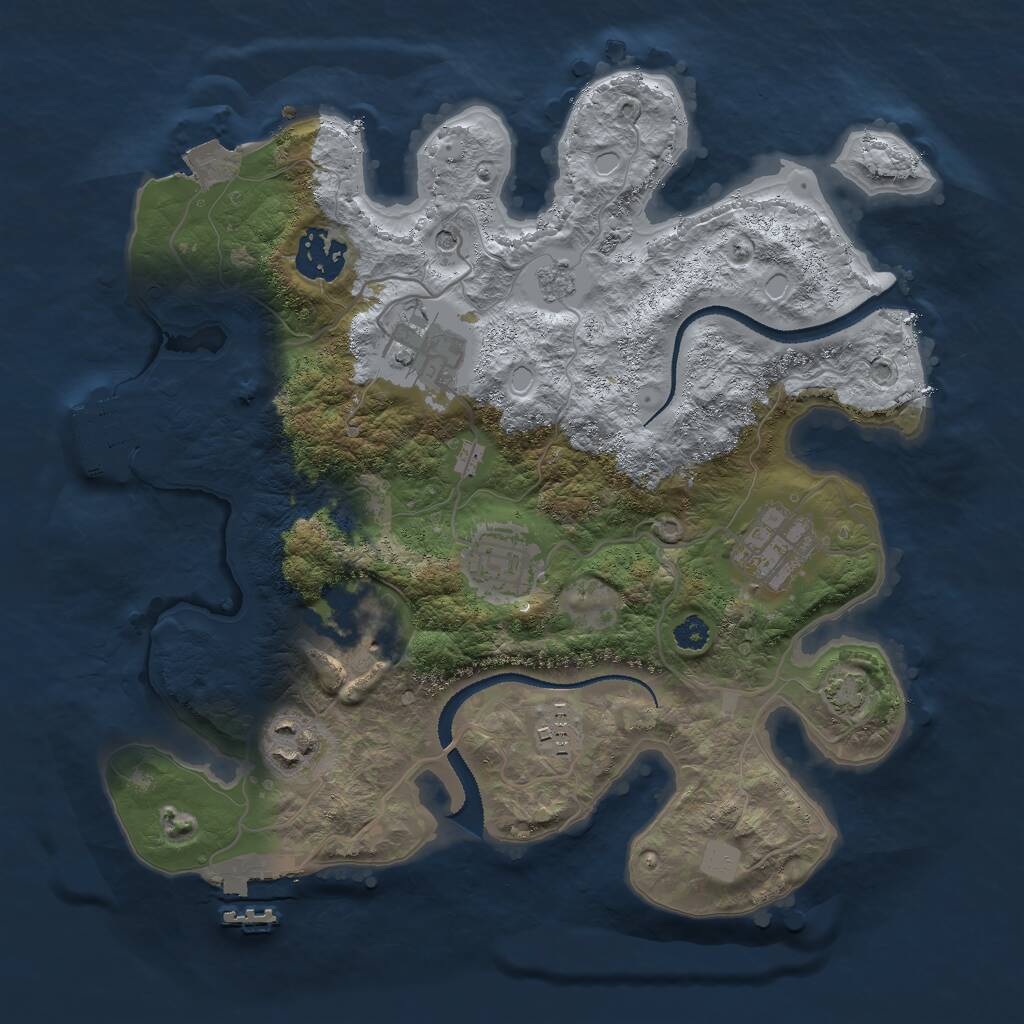 Rust Map: Procedural Map, Size: 3000, Seed: 788332815, 13 Monuments