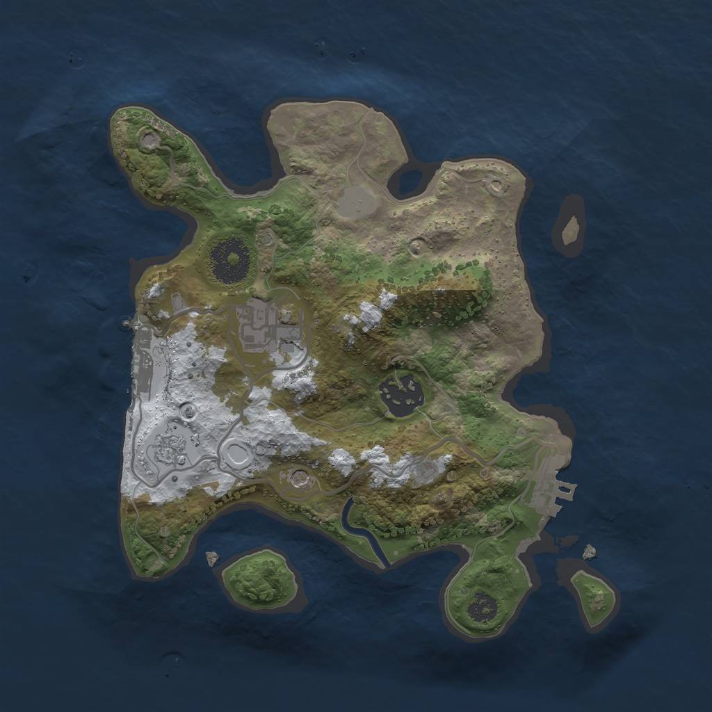 Rust Map: Procedural Map, Size: 2500, Seed: 1445014417, 11 Monuments
