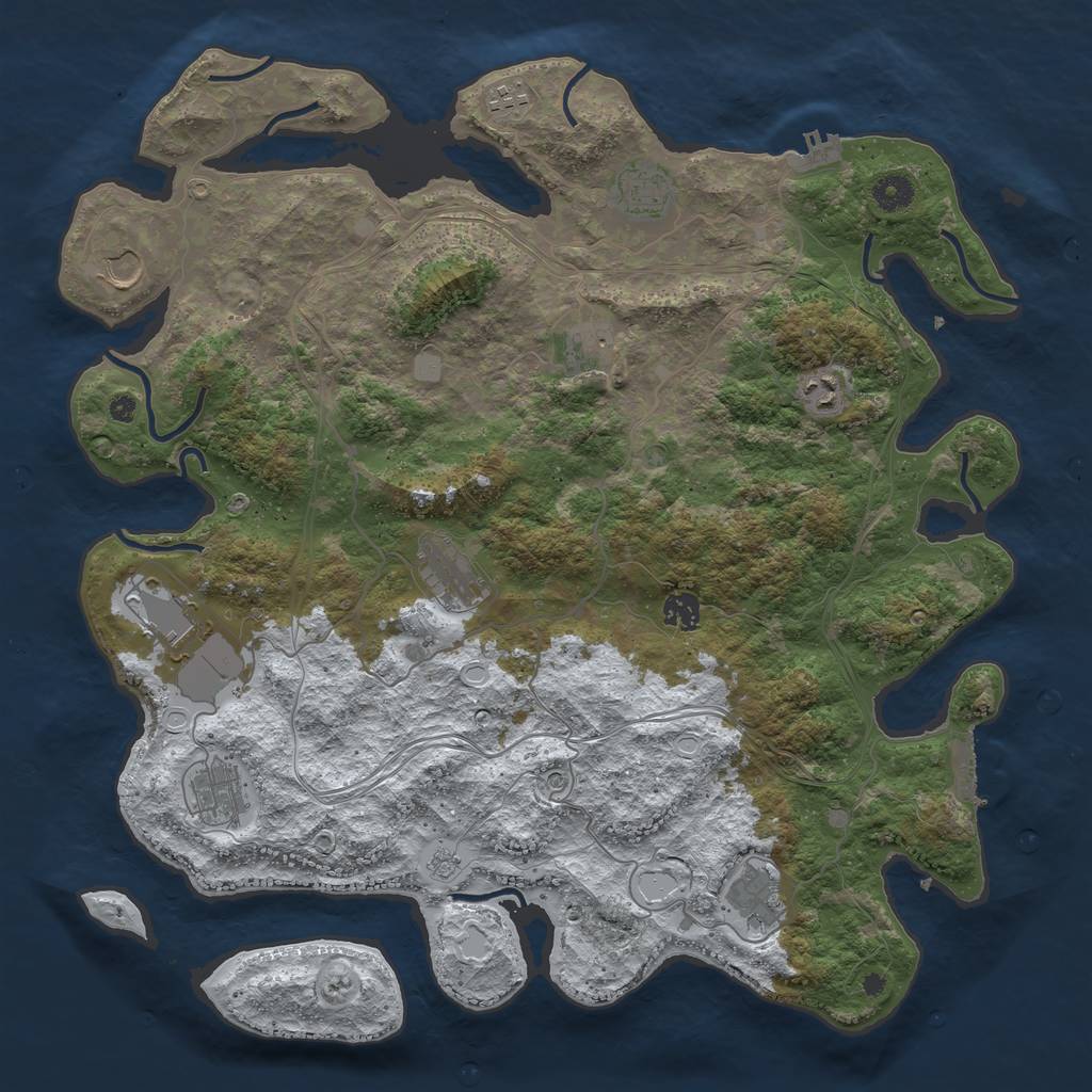Rust Map: Procedural Map, Size: 4250, Seed: 2127726798, 19 Monuments