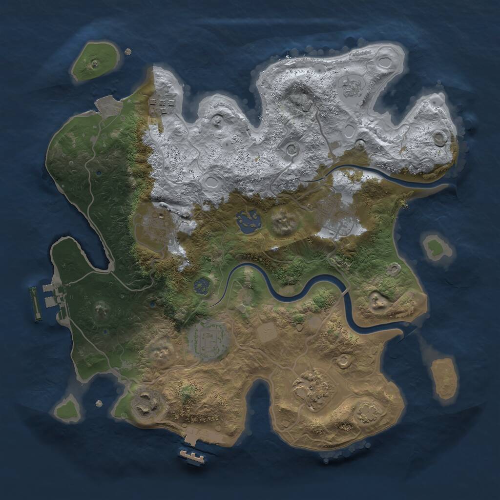 Rust Map: Procedural Map, Size: 3000, Seed: 213310329, 13 Monuments