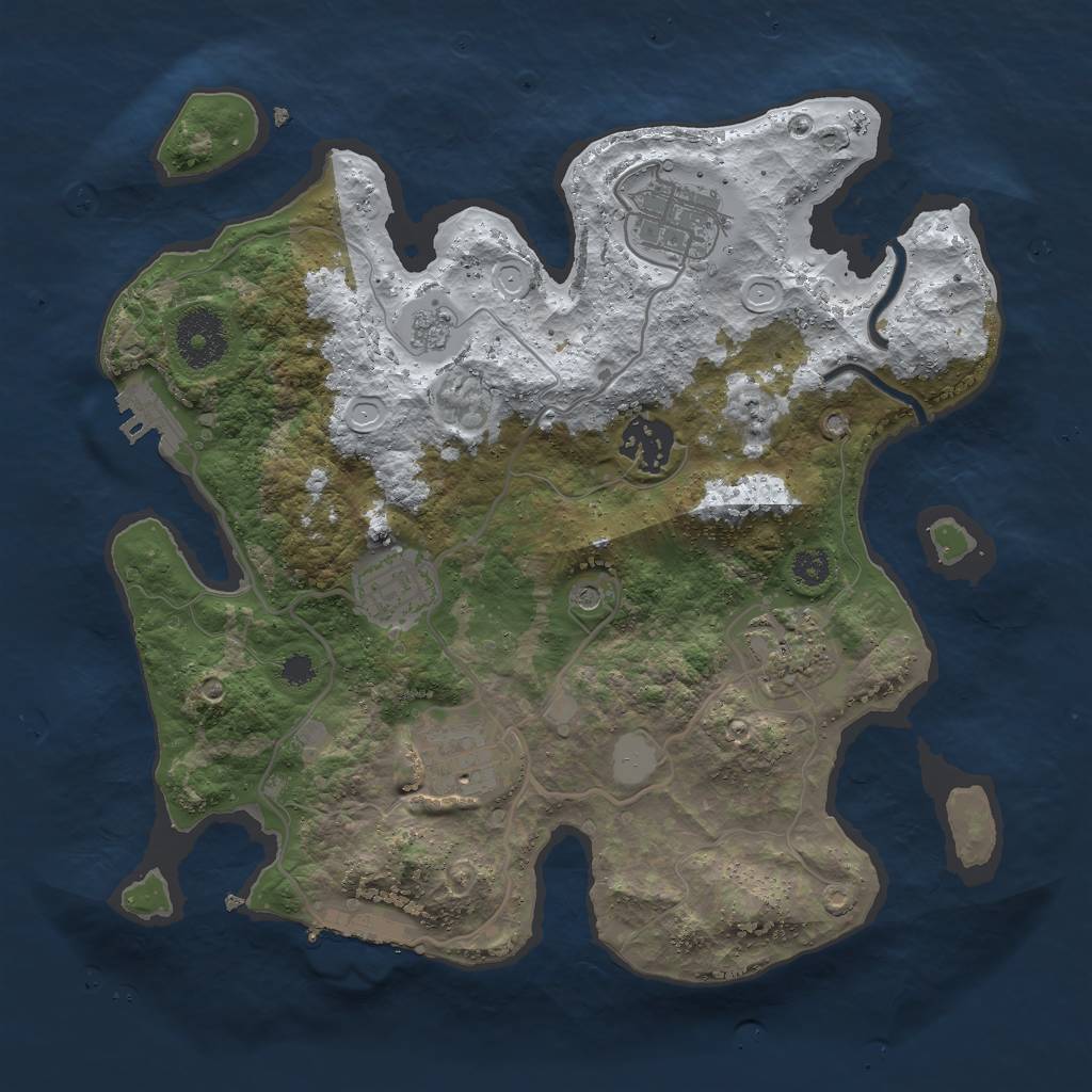Rust Map: Procedural Map, Size: 3000, Seed: 213310329, 14 Monuments