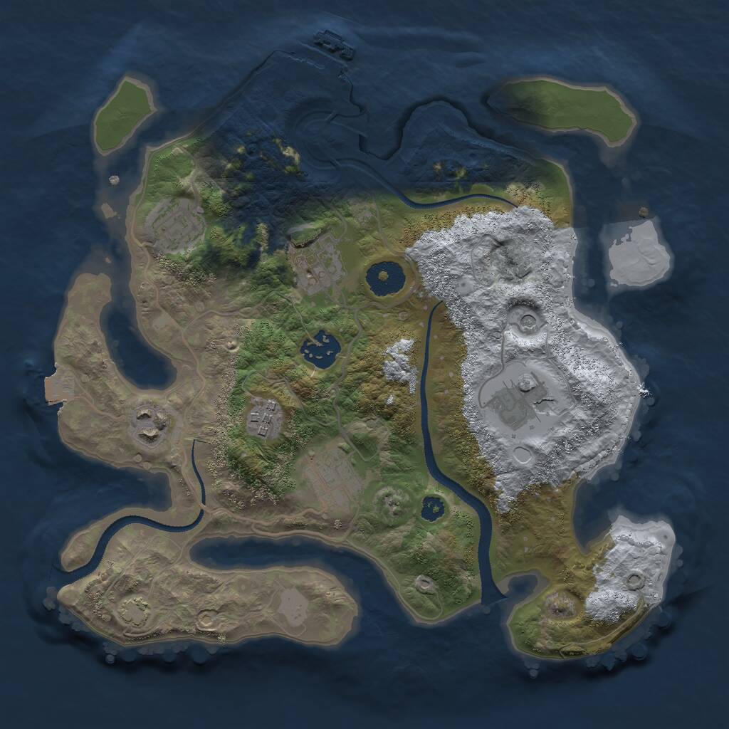 Rust Map: Procedural Map, Size: 3000, Seed: 1111111111, 11 Monuments