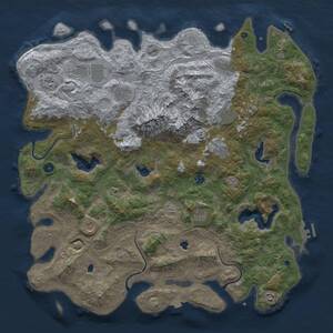 Thumbnail Rust Map: Procedural Map, Size: 5000, Seed: 14170, 17 Monuments