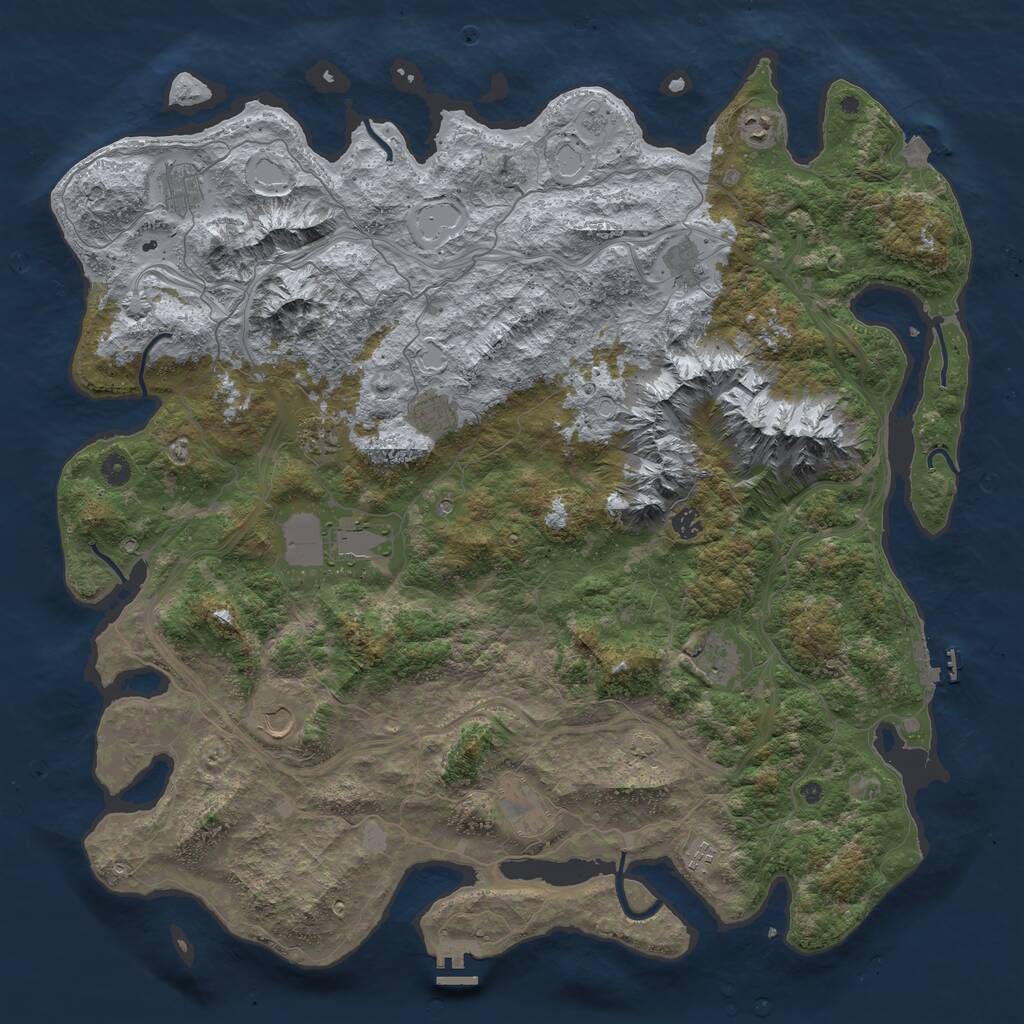 Rust Map: Procedural Map, Size: 5000, Seed: 14170, 17 Monuments