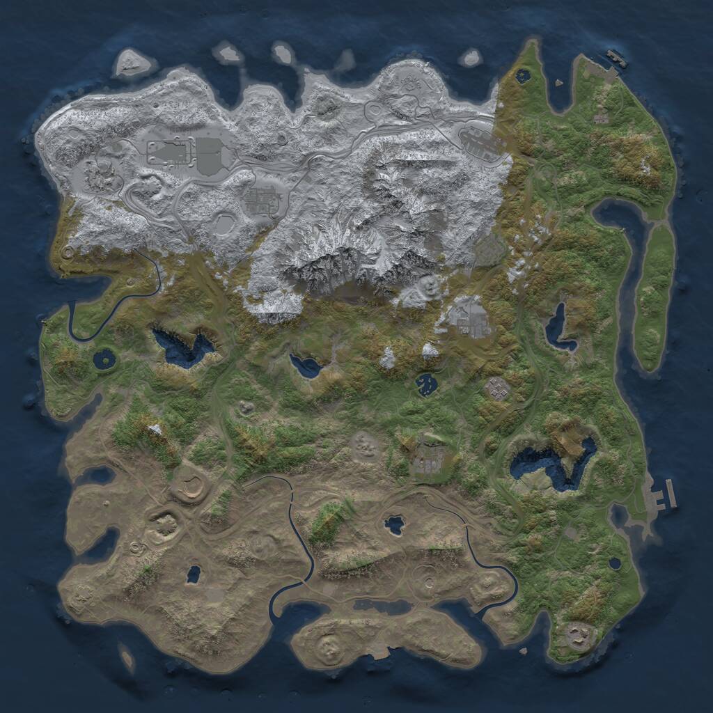 Rust Map: Procedural Map, Size: 5000, Seed: 14170, 17 Monuments