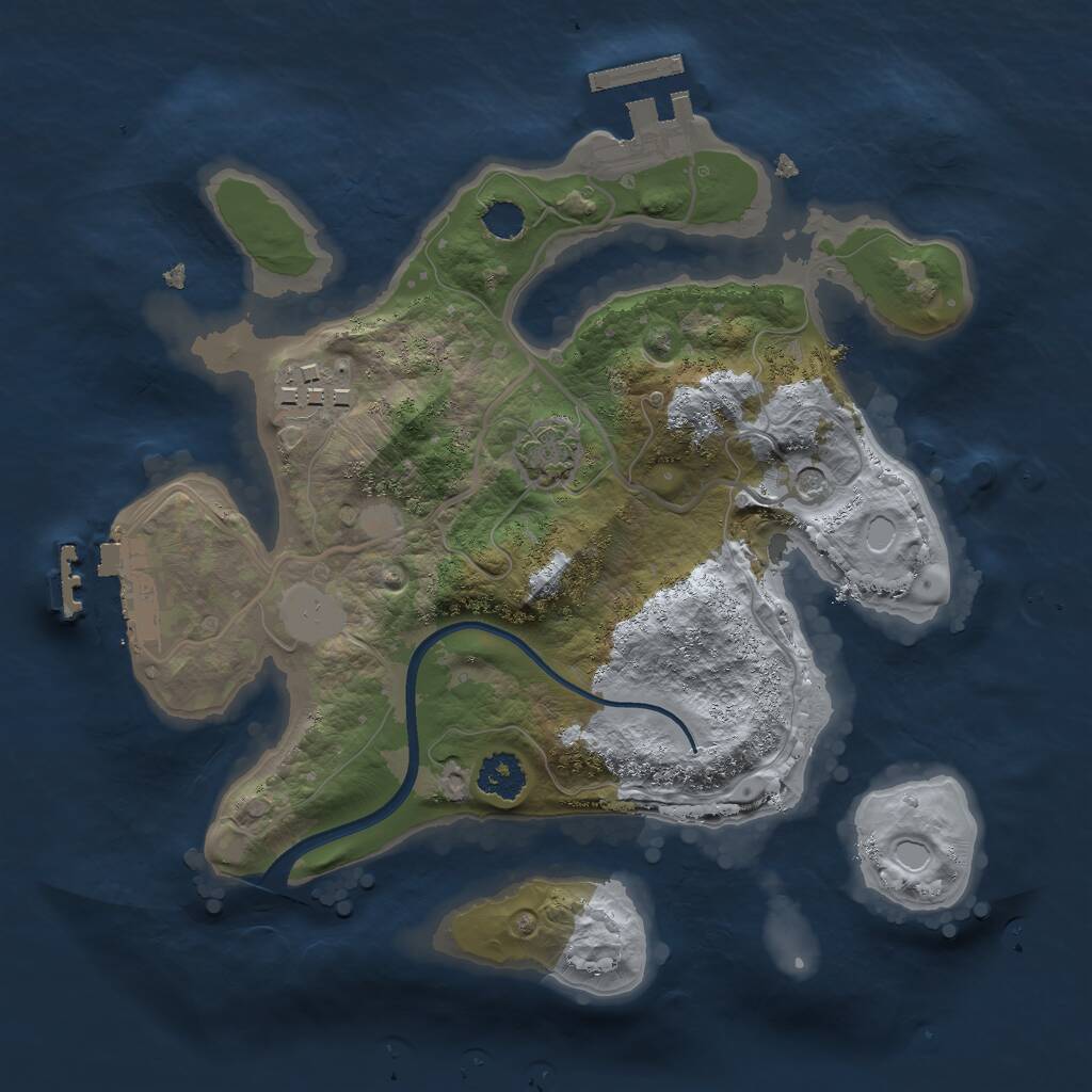 Rust Map: Procedural Map, Size: 2323, Seed: 1958326734, 6 Monuments